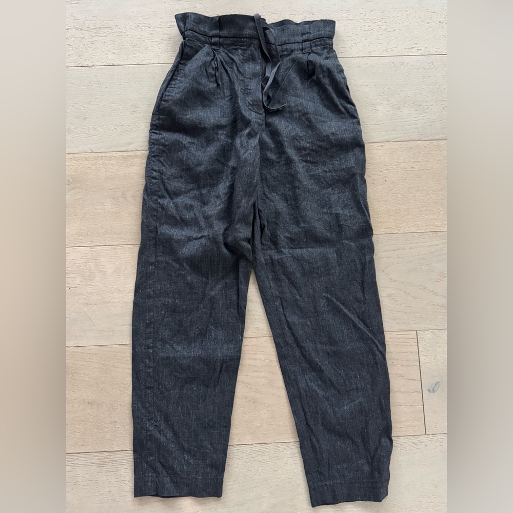 NWOT Brunello Cucinelli gray paper bag waist hi rise pant It 38/ US 2
